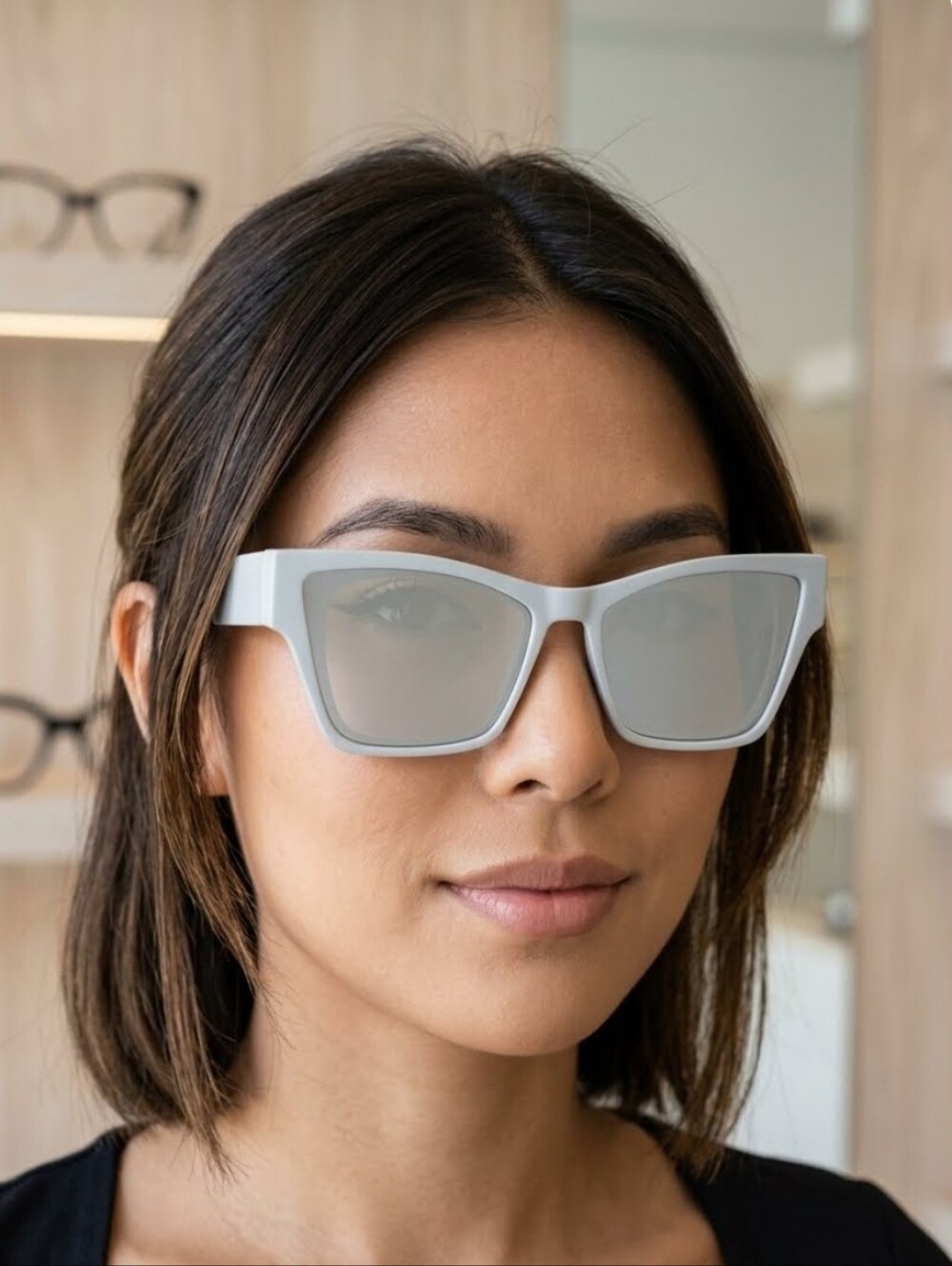Circus NY by Sam Edelman angular cat-eye White Sunglasses